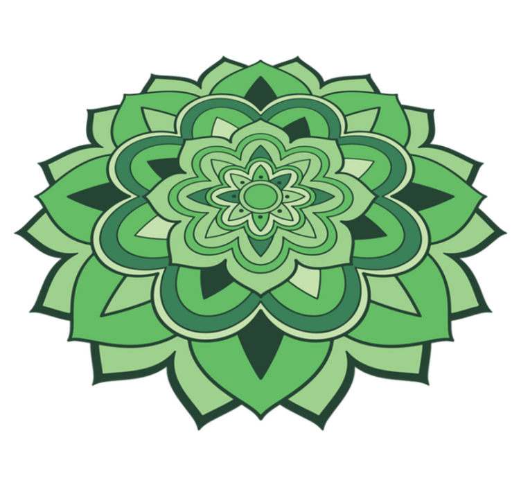 Green mandala mandala rug - TenStickers