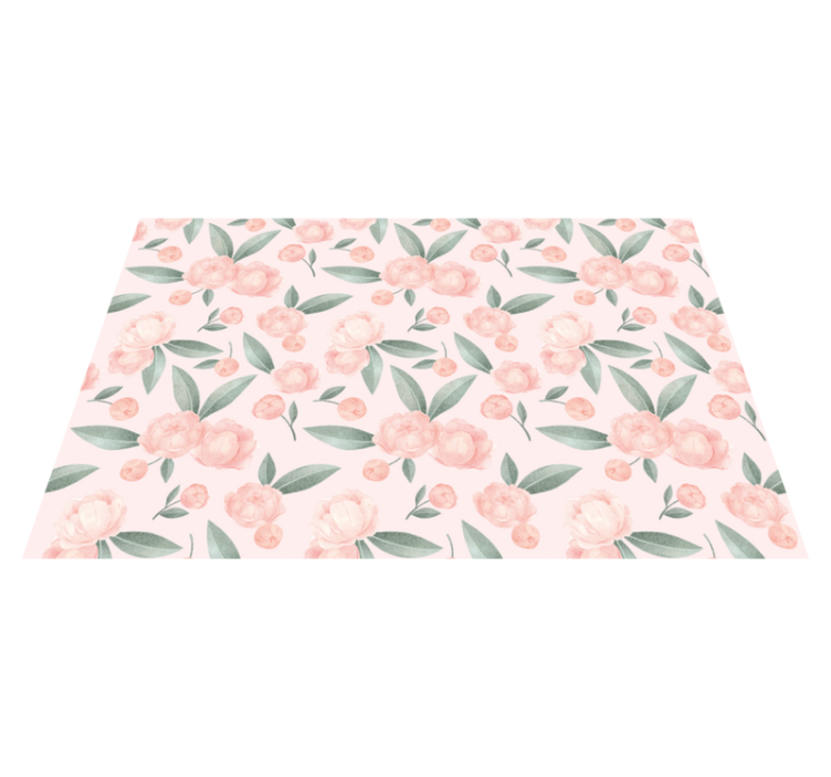Pink flowers floral rug design - TenStickers