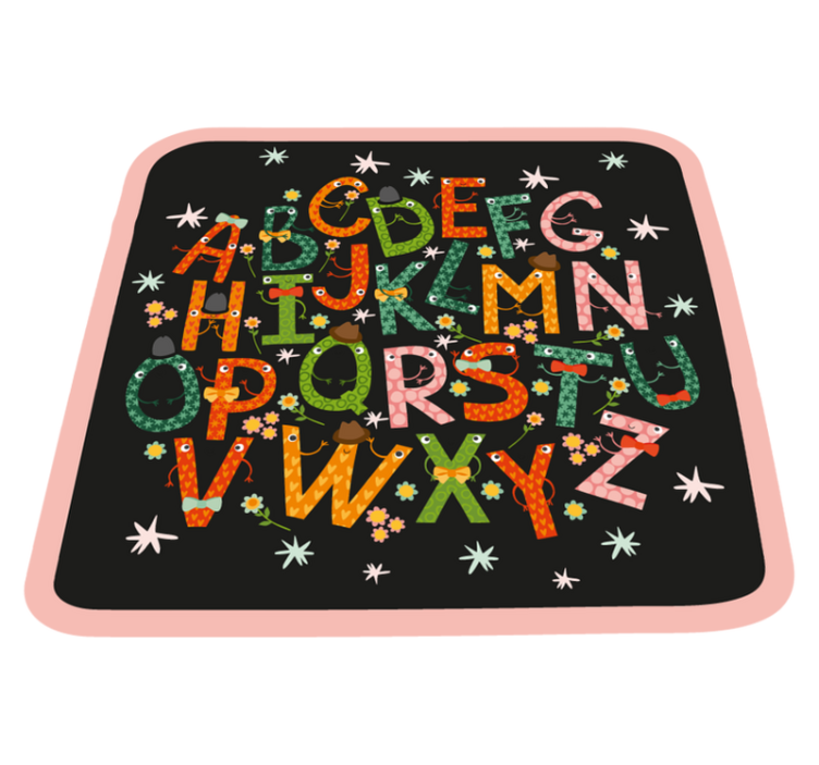 Black Starry vinyl alphabet rug - TenStickers