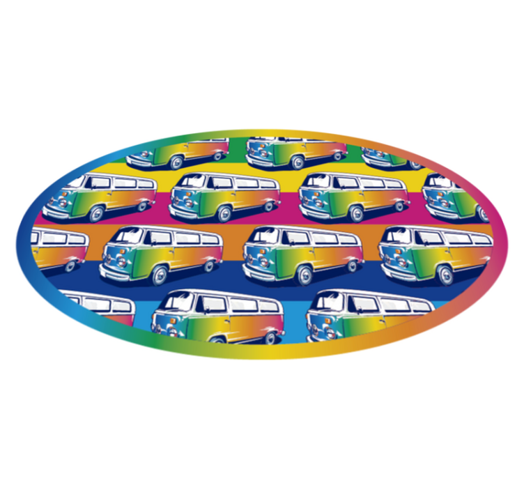 Retro Hippie Van teen vinyl rug - TenStickers