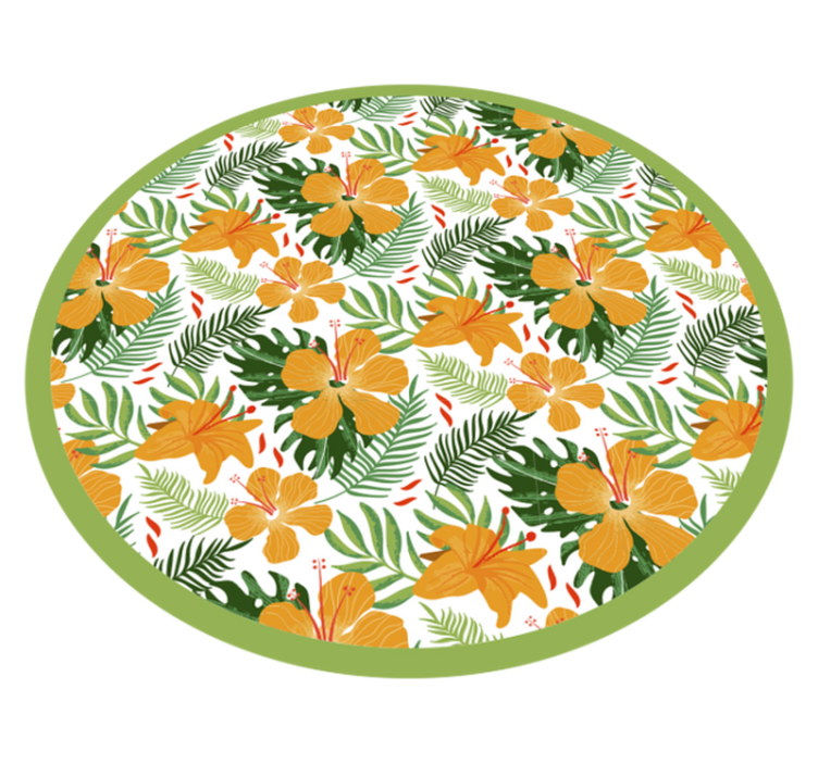 Tropical Floral Harmony flower vinyl rug - TenStickers