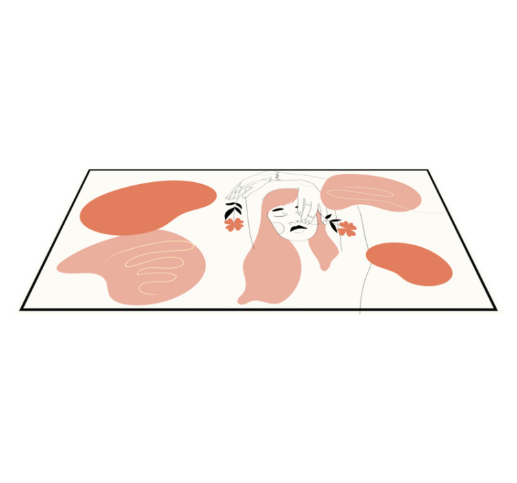 Abstract Facial Art minimalist vinyl rug - TenStickers