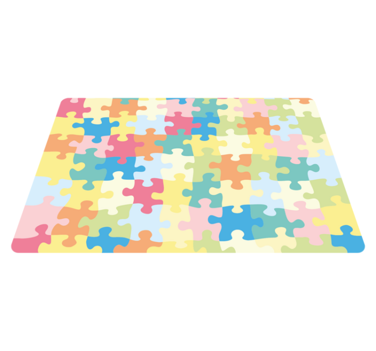 Colourful Puzzle Pieces kids vinyl rug - TenStickers