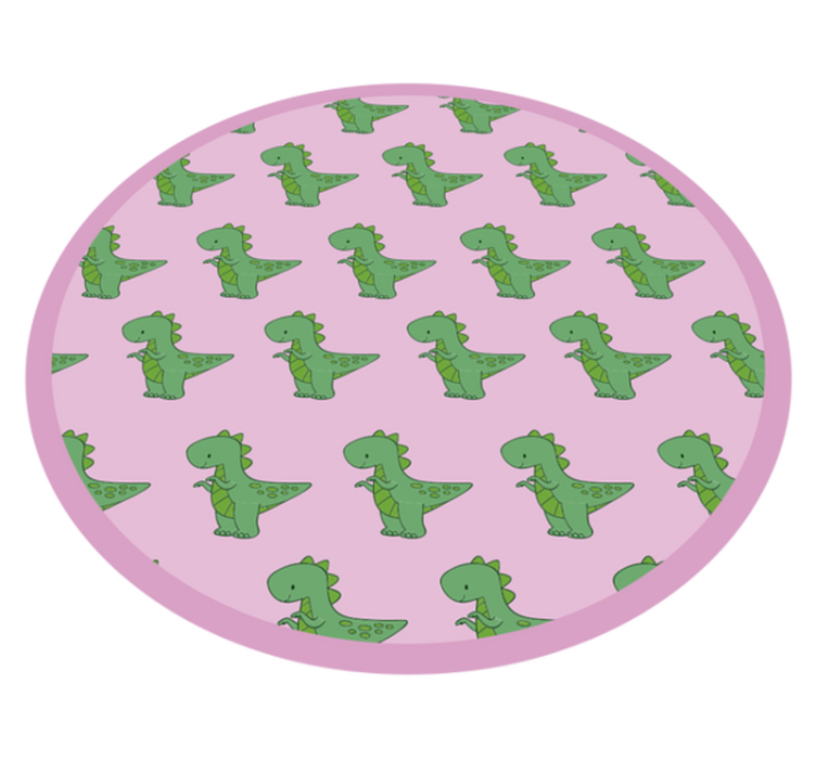 little dinosaurs on pink  kids vinyl rug - TenStickers