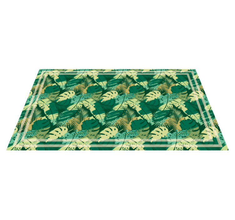 tropical jungle leaves floral rug - TenStickers