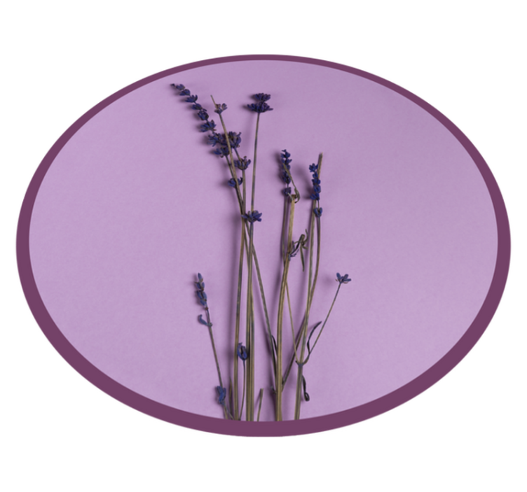 Round simplistic lavender floral rug - TenStickers