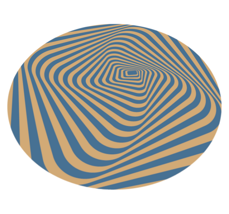 Trippy blue lines modern rug - TenStickers
