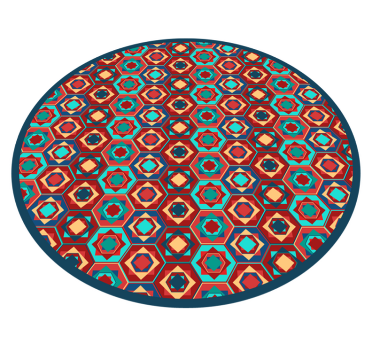 Geometric vinyl rug geometric harmony circle - TenStickers