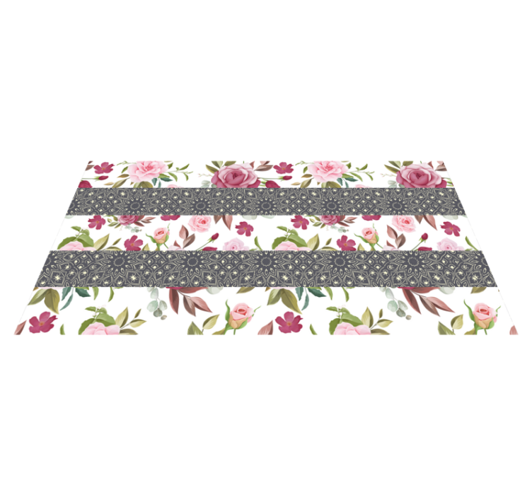 Geometrics roses vinyl rug - TenStickers