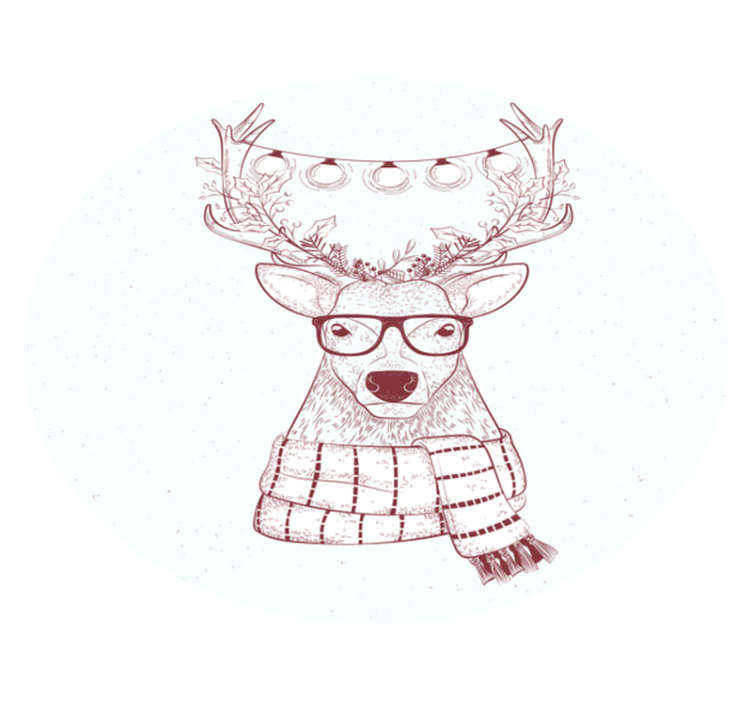 Festive Reindeer Illustration christmas vinyl rug - TenStickers