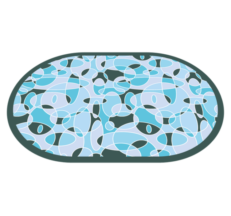 blue oval minimal vinyl rug - TenStickers