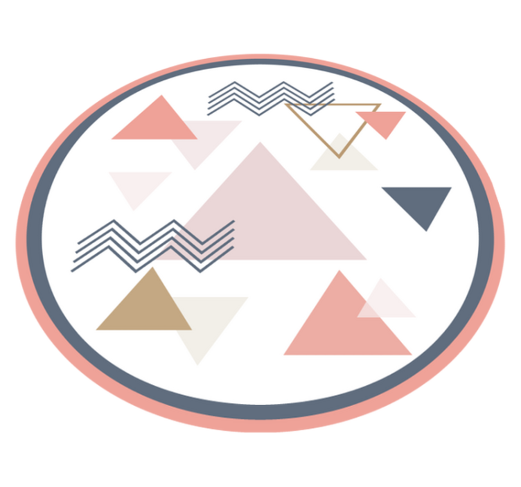 Abstract Geometric Circle geometric vinyl rug - TenStickers