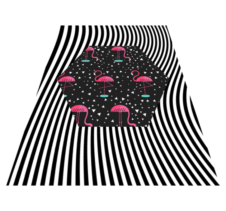 Flamingo Striped Hexagon animal vinyl rug - TenStickers