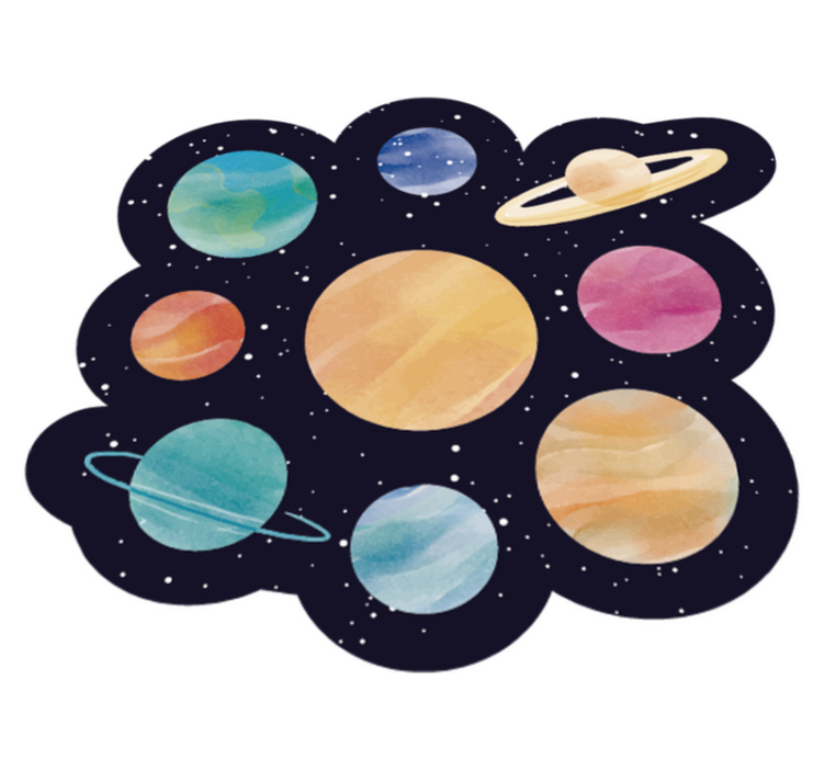 Different planets kids vinyl rug - TenStickers