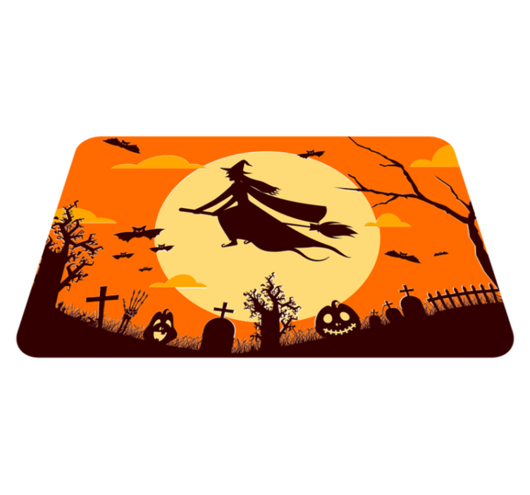 Halloween vinyl rug with spooky halloween silhouette - TenStickers