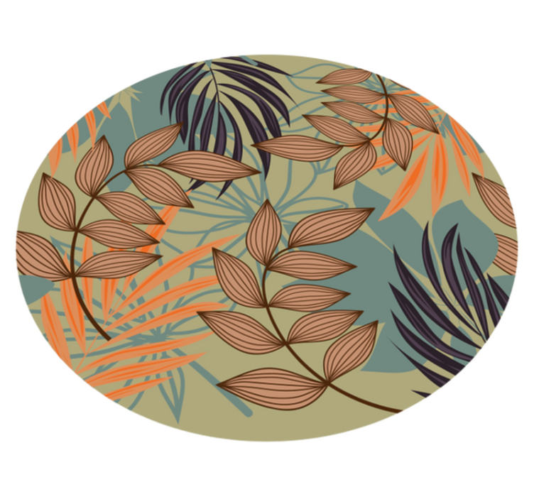 Botanical Foliage Pattern flower vinyl rug - TenStickers