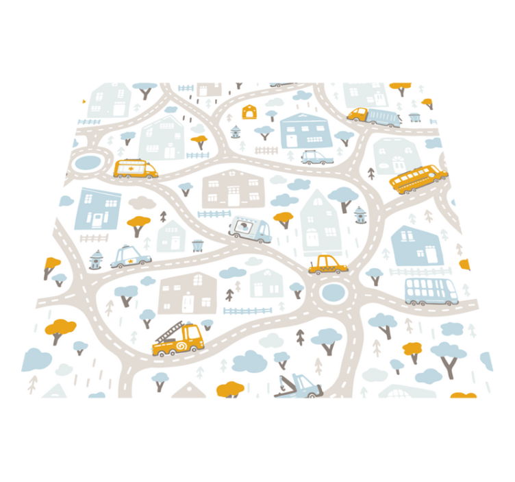 Doodle road map vinyl rug - TenStickers
