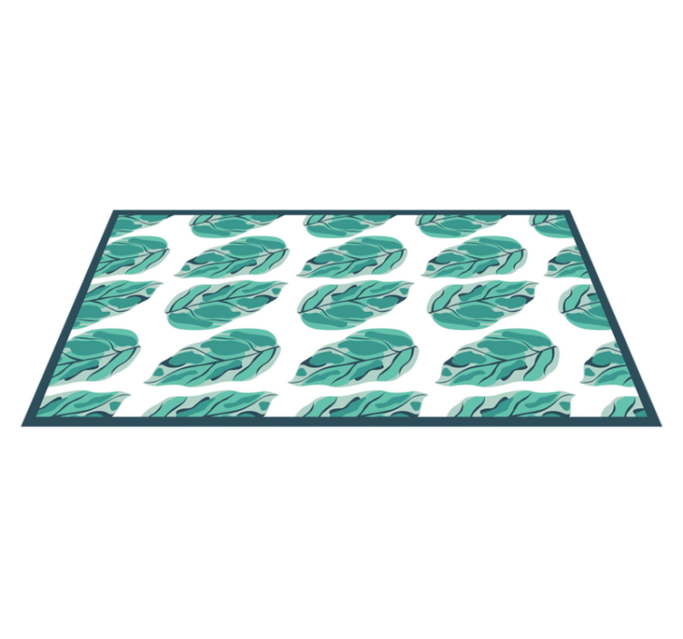 Turquoise leaves nature vinyl rug - TenStickers