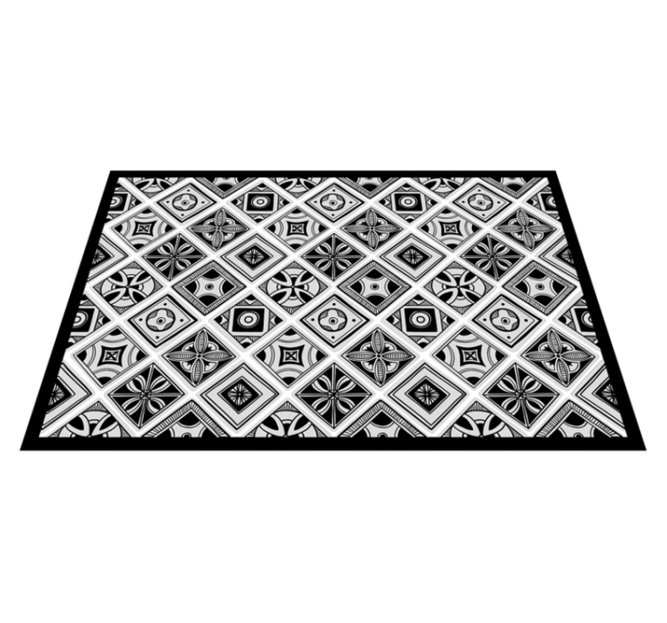 Black tile squares carpet - TenStickers