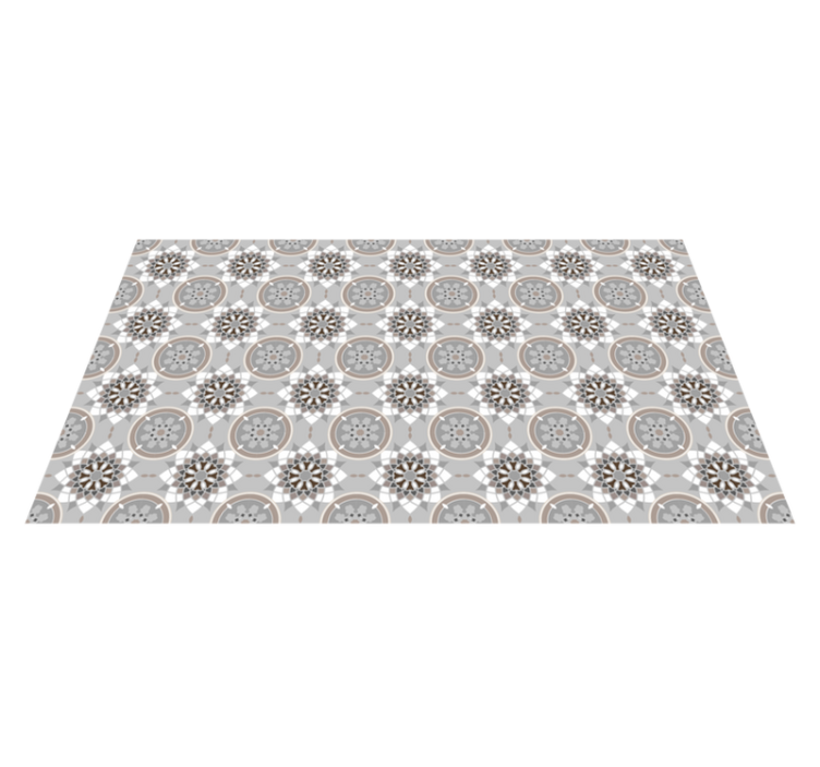 Flower tile modern kitchen vinyl rug - TenStickers