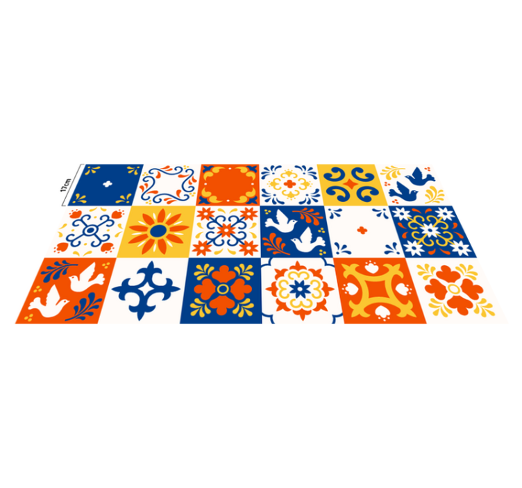 mexican tiles pattern modern rug - TenStickers