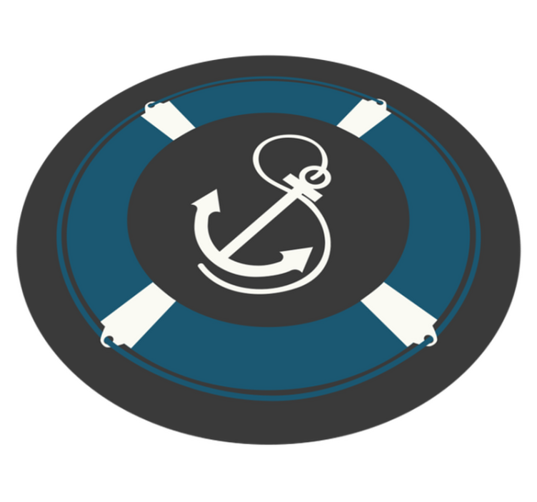 Nautical Anchor Motif mosaic vinyl rug - TenStickers