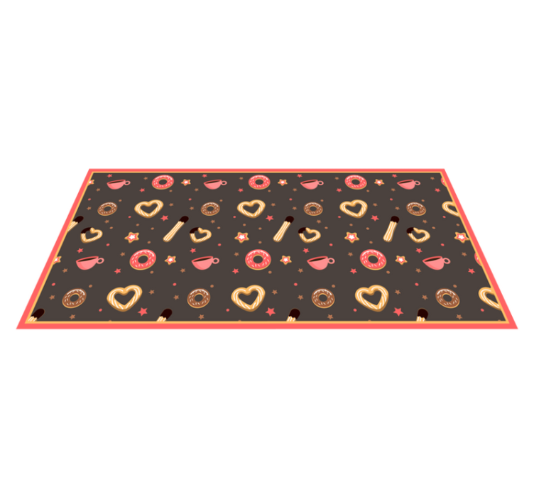 Churros and donuts pattern kitchen floor tiles - TenStickers