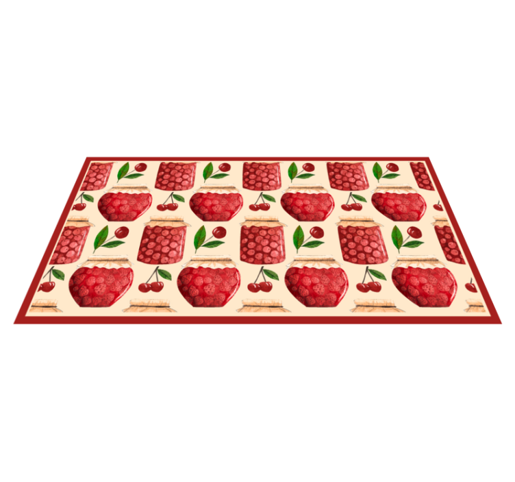 Cherry Jam Motif kitchen vinyl rug - TenStickers