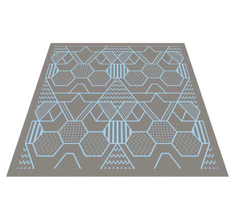 Blue hexagons and diamonds mosaic floor tiles - TenStickers