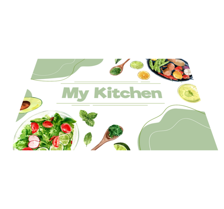 My Culinary Slice kitchen vinyl rug - TenStickers