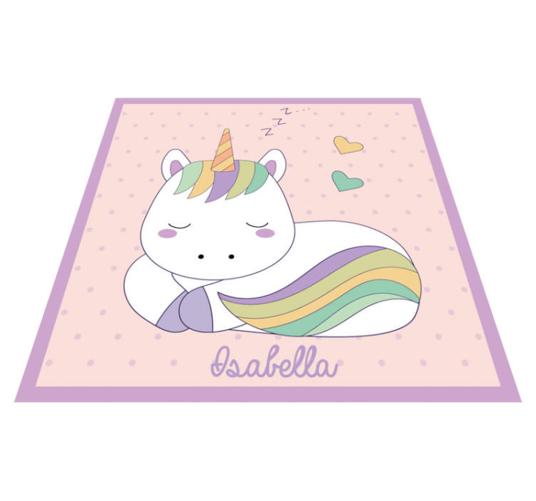 Personalized unicorn on rainbow vinyl rug - TenStickers