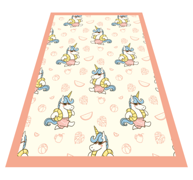 Unicorn Patterned kids vinyl rug - TenStickers