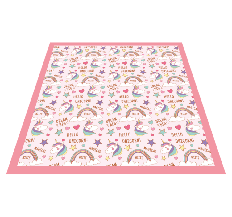 Magical Unicorn Motif nursery vinyl rug - TenStickers