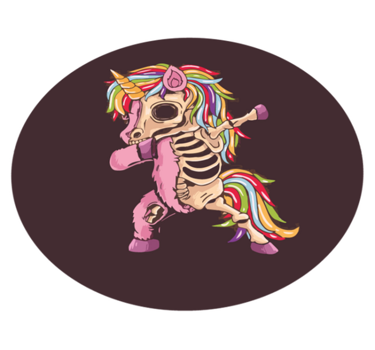 unicorn zombie dabbing  halloween rugs - TenStickers