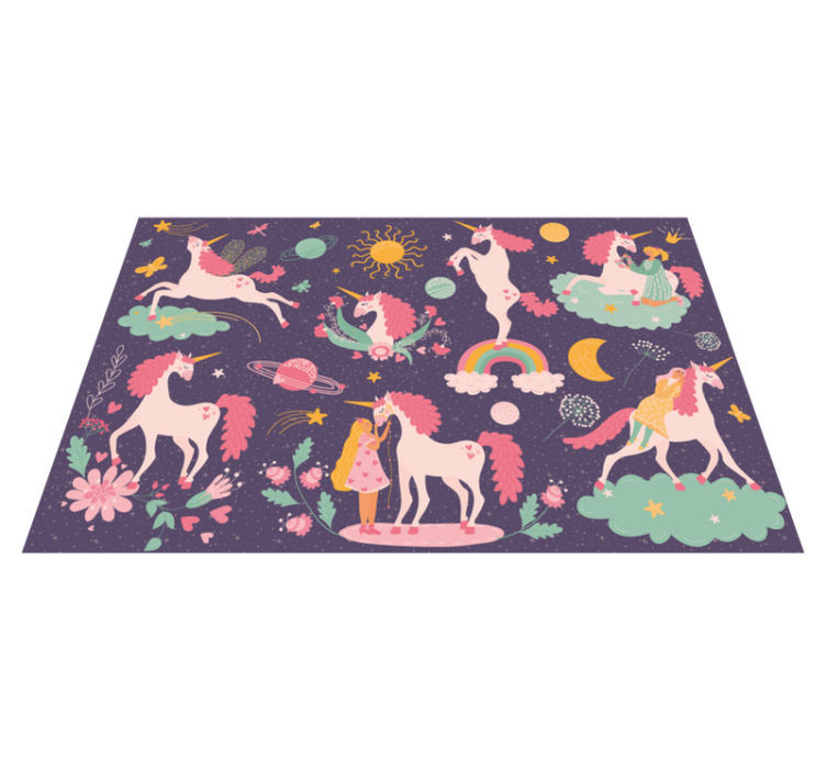 Enchanted Unicorns vinyl rug - TenStickers
