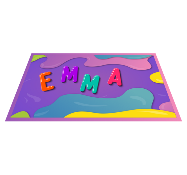 Personalized Name custom vinyl rug - TenStickers
