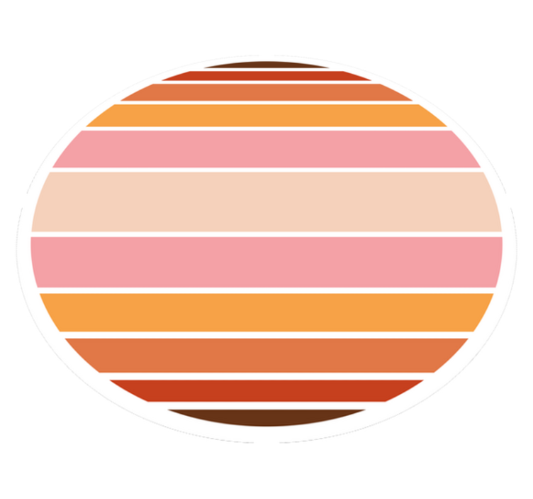 70's sun circle geometric vinyl rugs - TenStickers