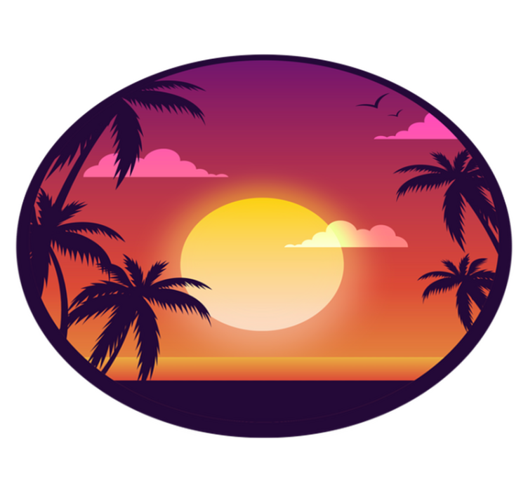 70's Sunset nature vinyl rug - TenStickers