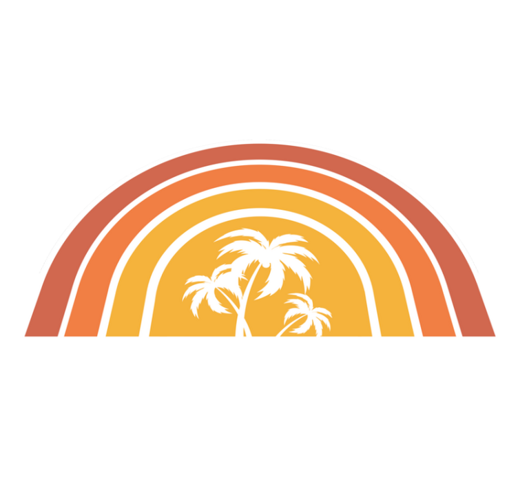 Retro Sunset and Palms vintage rug - TenStickers