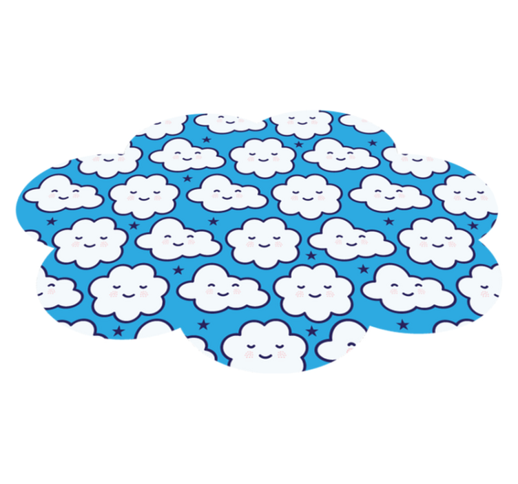 Smiling anime clouds kids vinyl rug - TenStickers