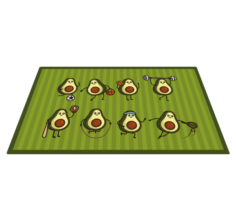 Avocado Characters vinyl rug - TenStickers