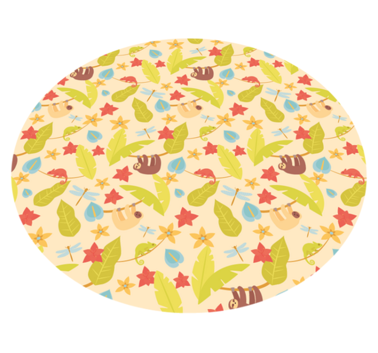 Autumn Critters Circular vinyl rug - TenStickers