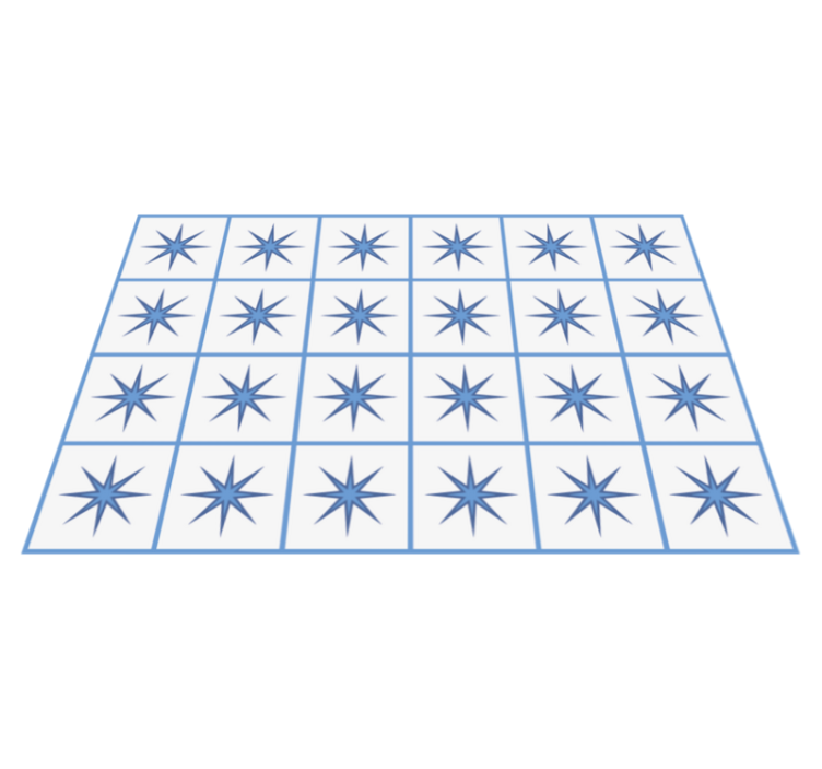 Blue star tiles vinyl carpet - TenStickers