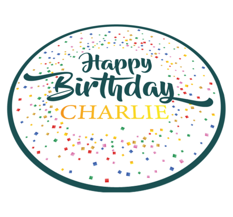 Personalised happy birthday vinyl rug - TenStickers