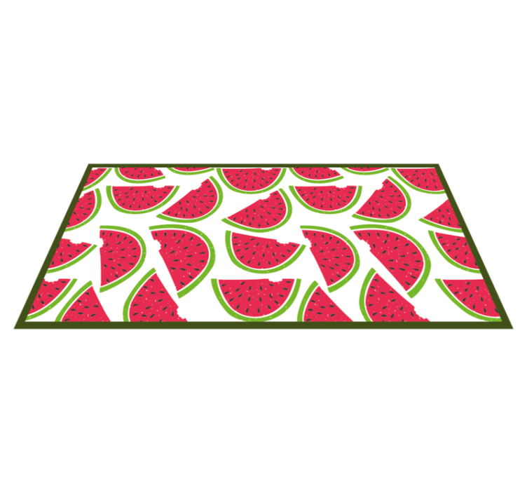 Watermelon Slice Pattern flower vinyl rug - TenStickers