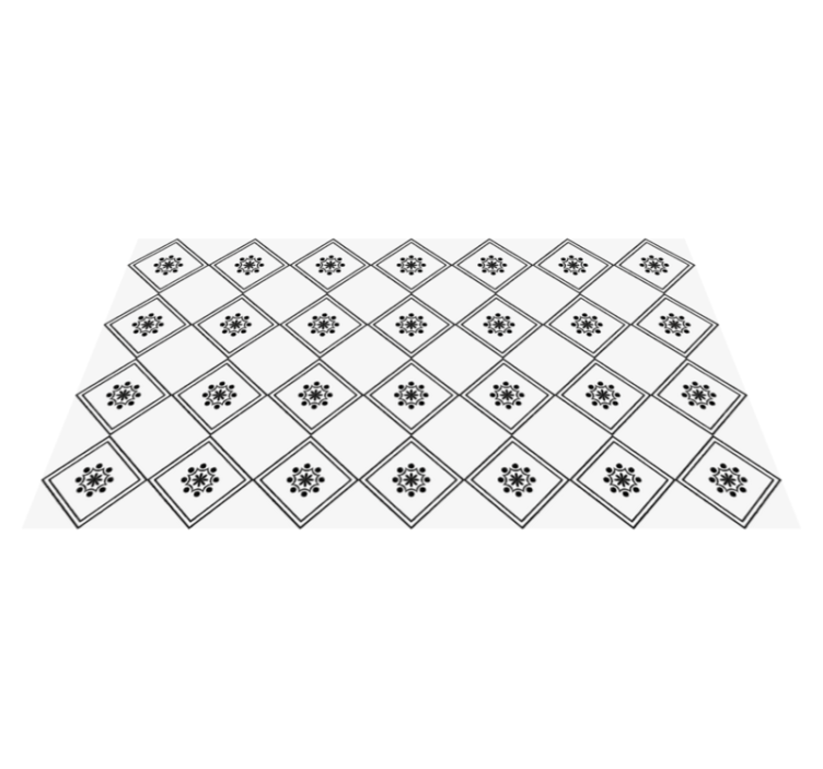 Monochrome Tiled Pattern tile vinyl rug - TenStickers