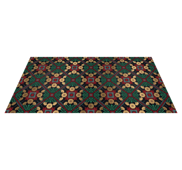 Ethnic Pattern Ornamentation world map vinyl rug - TenStickers
