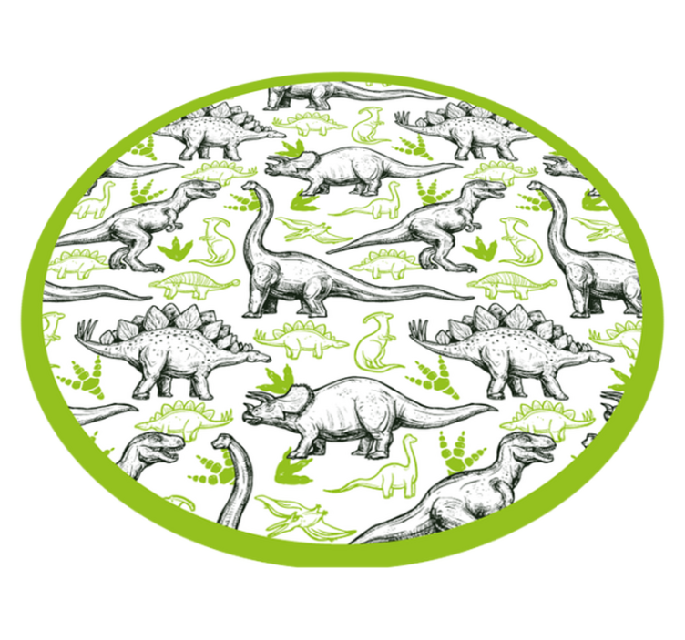 Dinosaur Themed Circle vinyl rug - TenStickers
