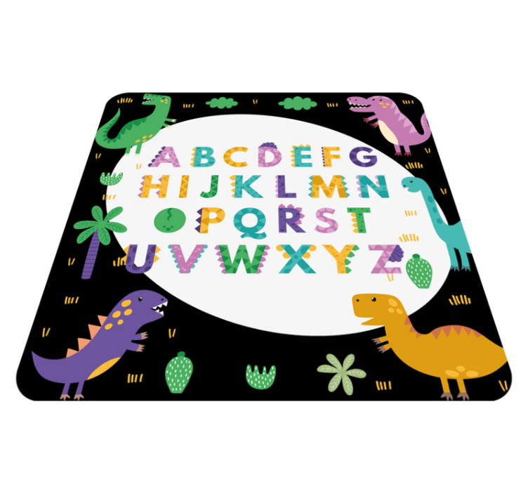 dinosaurs with alphabet  vinyl alphabet rug - TenStickers