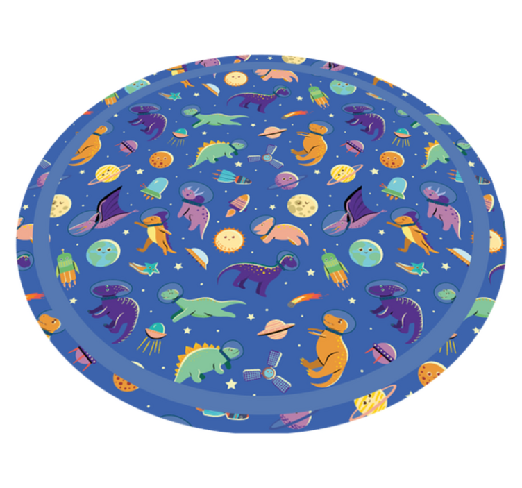 Dinosaurs in the space vinyl rug - TenStickers